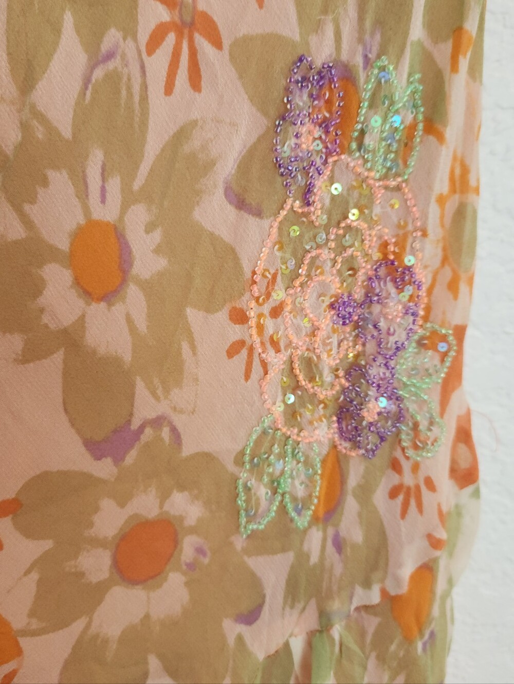 100% Silk Signature Beaded Y2k Dress - Picture 5 of 8